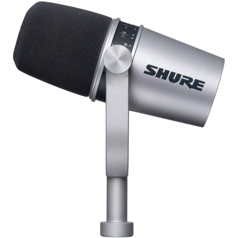 Micrófono para Podcast SHURE MV7-S Silver/modo auto level/Dinámico