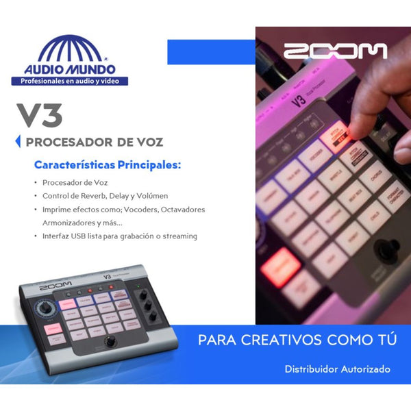 Procesador de Voz ZOOM V3 Streaming/Grabador/Interfase USB