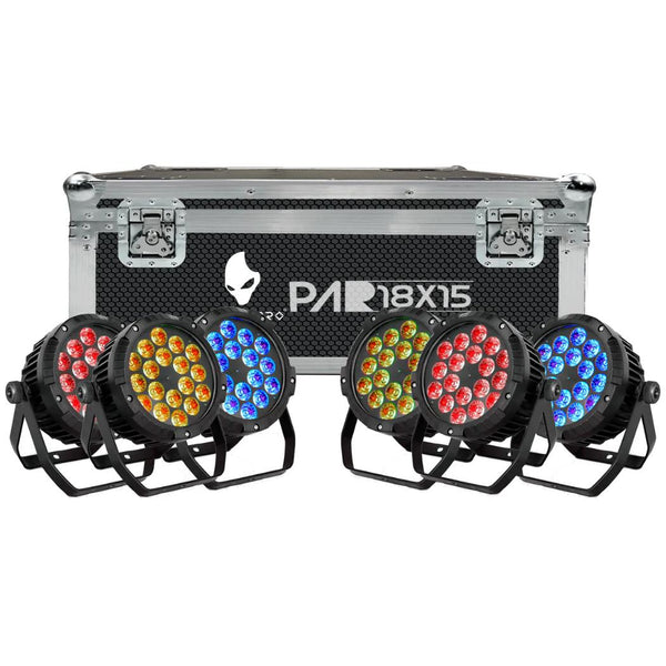 Set de 6 Cañones ALIEN PRO 55-KIT-18X15E 200W RGB DMX10 6 Ch Canon Esclavo