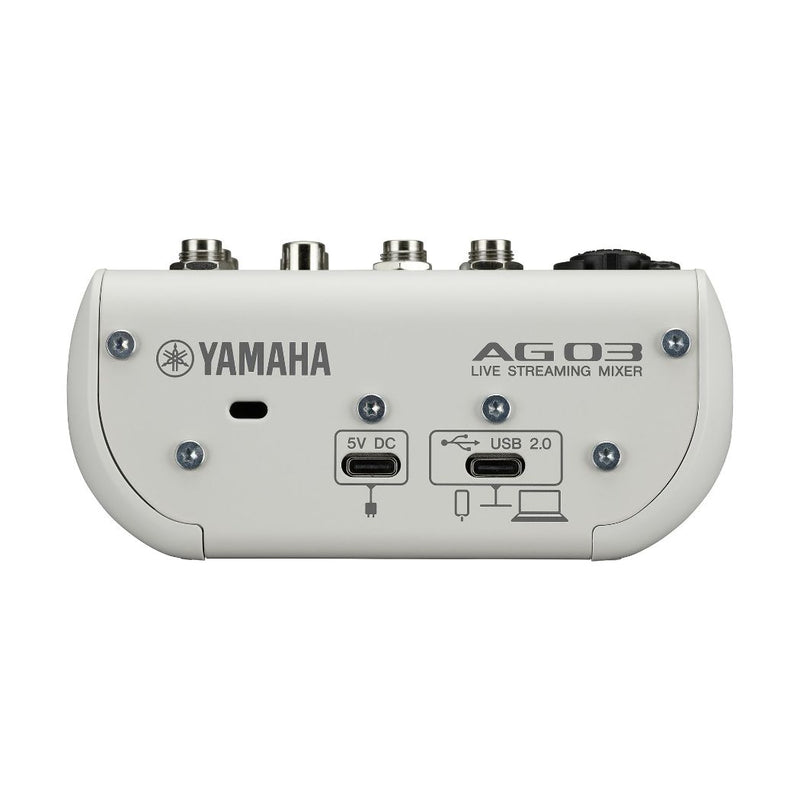 Mezcladora Streaming Yamaha AG03MK2W Blanco USB RCA XLR DSP