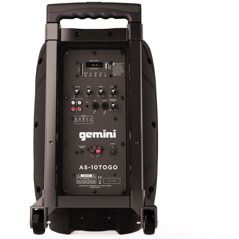 Bafle Activo GEMINI AS-10TOGO 1000W PMPO 10" Bluetooth USB