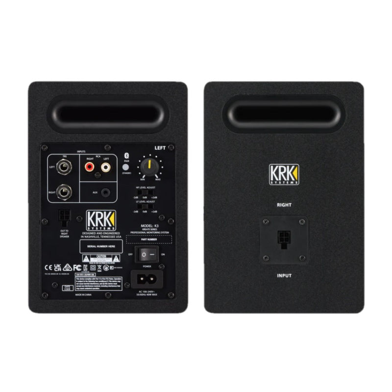 Par de Monitores de Estudio KRK K3-NA 3.5" 65W Entrada total TRS 1/4" RCA