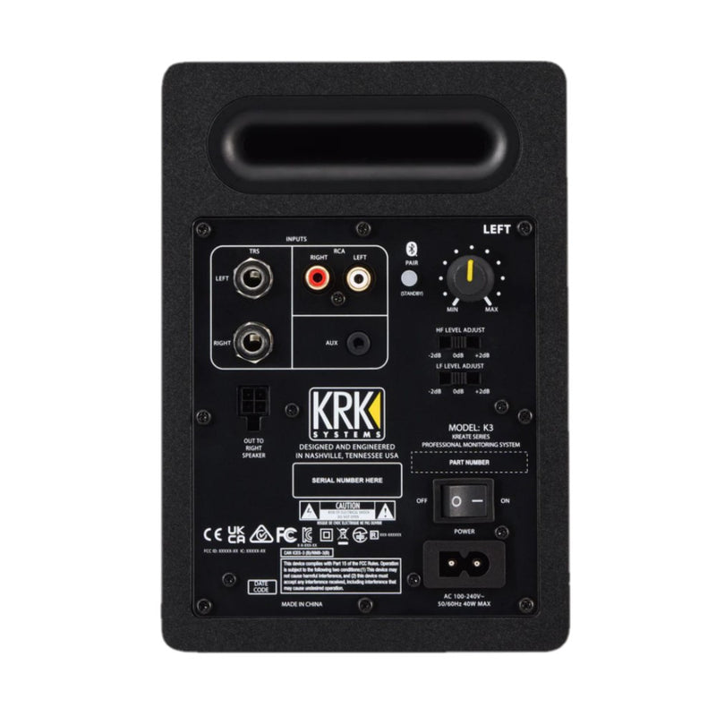 Par de Monitores de Estudio KRK K3-NA 3.5" 65W Entrada total TRS 1/4" RCA