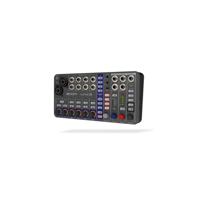 Mezcladora ZOOM L-6 10 Canales IN XLR TRS+4 Stereo