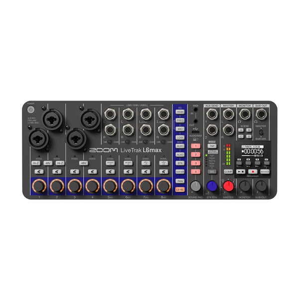 Mezcladora ZOOM L-6 10 Canales IN XLR TRS+4 Stereo