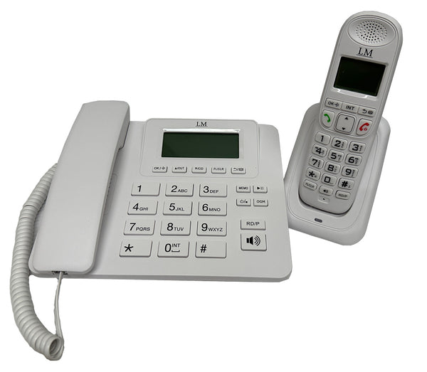 Teléfono Alámbrico LM-1572 Blanco Dual SIM Identificador de Llamadas