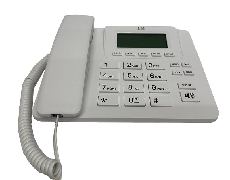 Teléfono Alámbrico LM-1572 Blanco Dual SIM Identificador de Llamadas