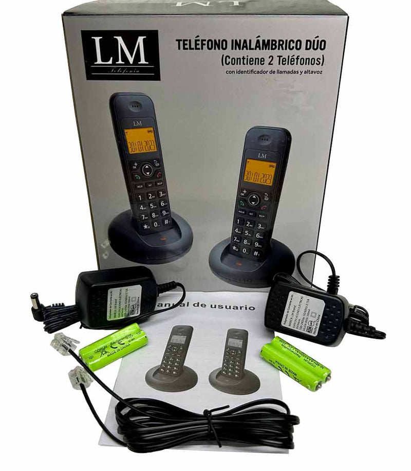 Teléfono Inalámbrico LM-1702-1 Negro Pantalla LCD de 3 líneas
