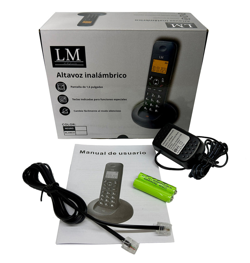 Teléfono Inalámbrico LM-521-1 Negro Memoria para 30 números