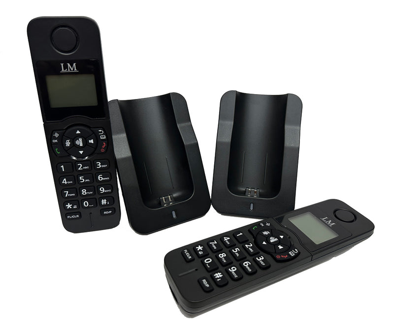 Teléfono Inalámbrico LM-7002 Negro Set 2 Pantalla LCD