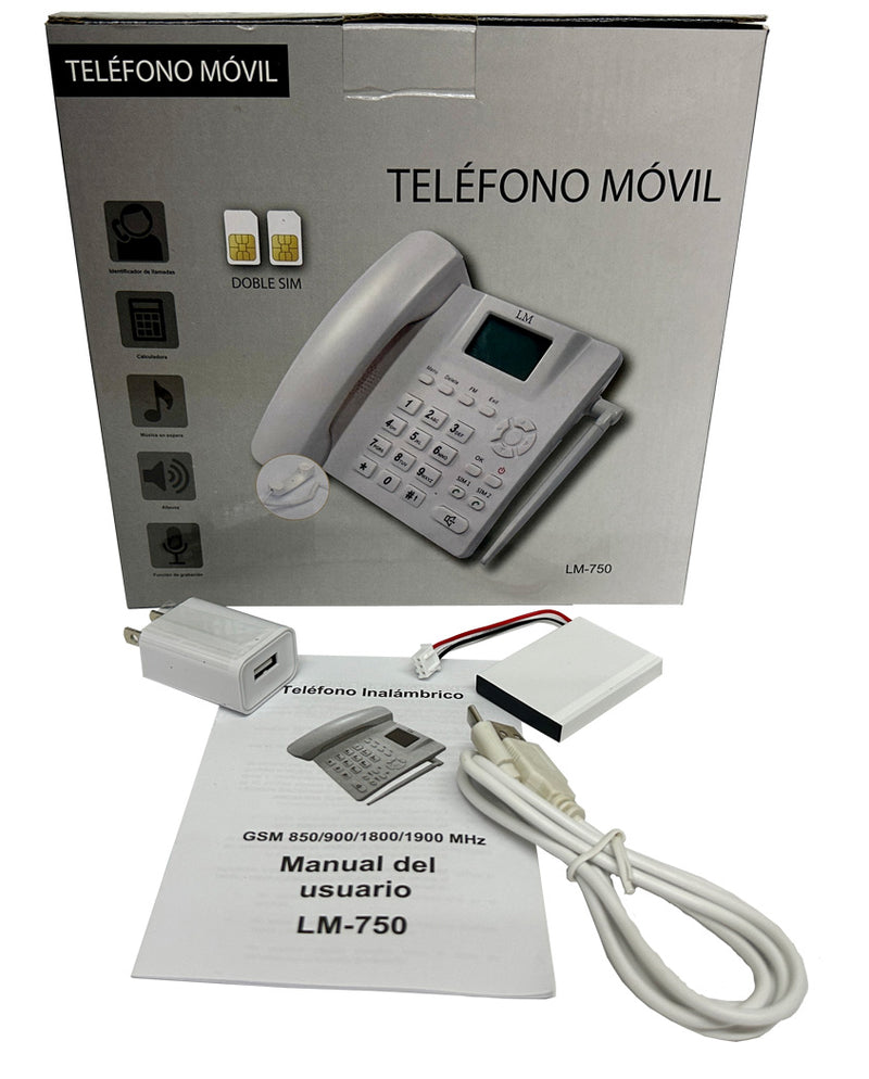 Teléfono Alámbrico LM-750 Blanco Red 2G, 3G y 4G Dual SIM