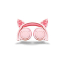 Audífonos Infantiles Gato MISIK MH660 Rosa Luces LED Alámbricos Plegables