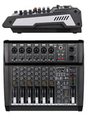 Mezcladora Amplificada MIX-8PCD LiM Audio by Soundtrack 8 Canales 100Wx2 Bluetooth USB FX