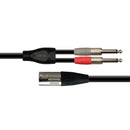Cable para Audio XSS SC137 Negro 6.3X2 Mono a 1 Cannon Macho