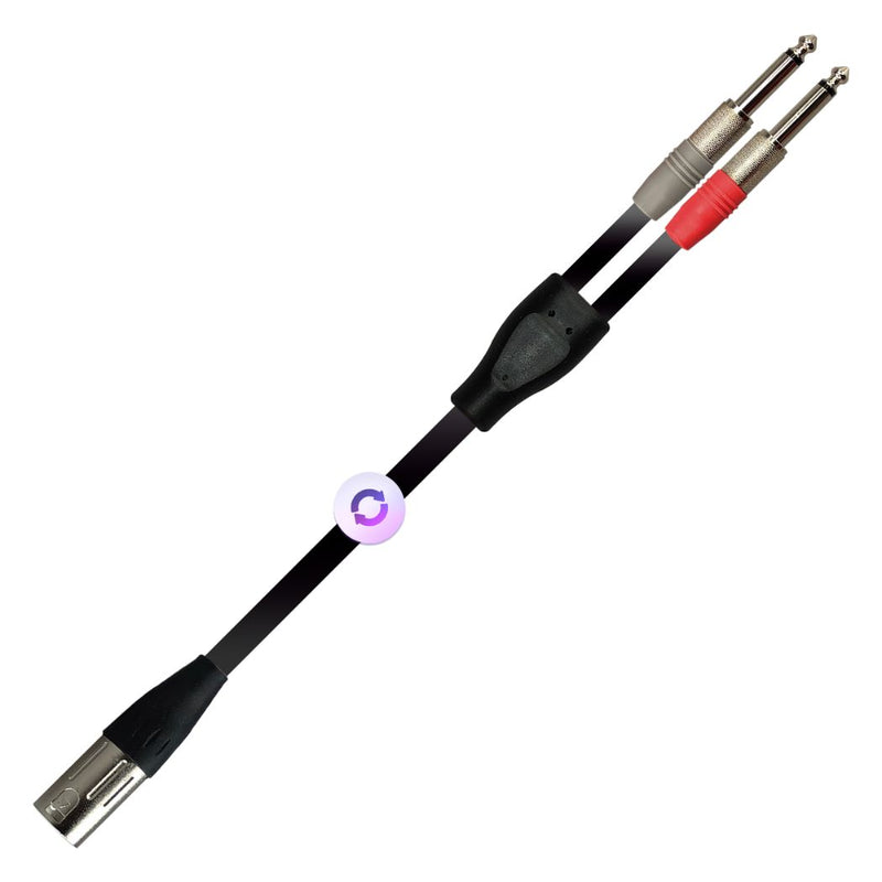Cable para Audio XSS SC137 Negro 6.3X2 Mono a 1 Cannon Macho