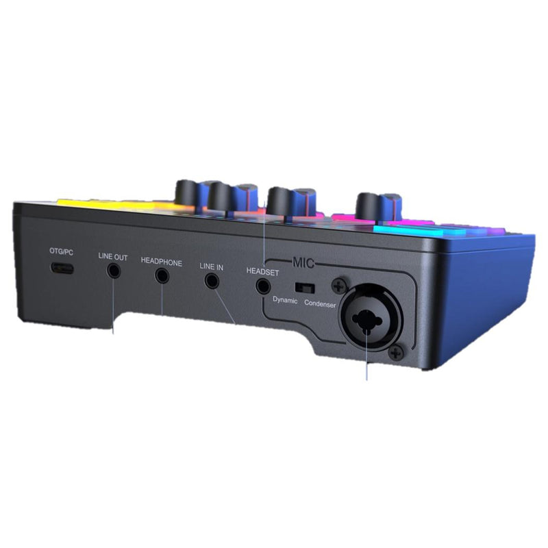 Mezcladora Ampligame FIFINE SC3 2 Salidas 3 Entradas USB-C 48 Volts