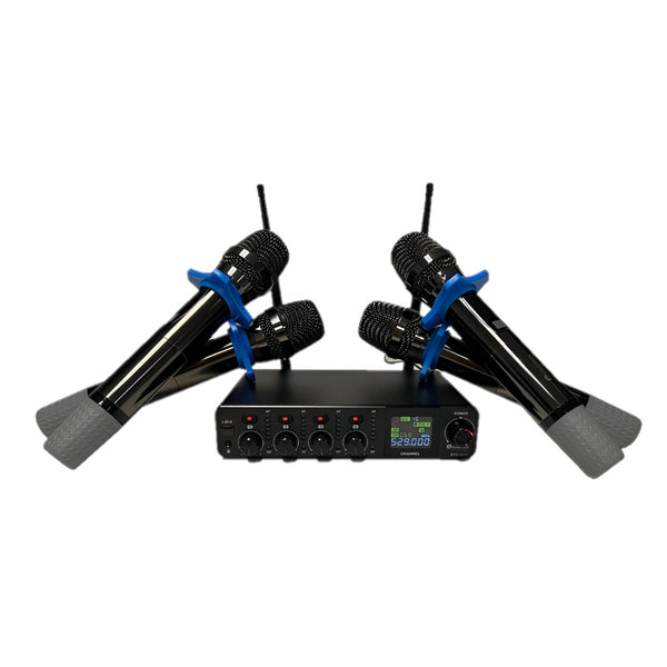 Sistema de Micrófonos Inalámbricos STW-401F SOUNDTRACK Frecuencias UHF, de 60 a 80 m de Alcance