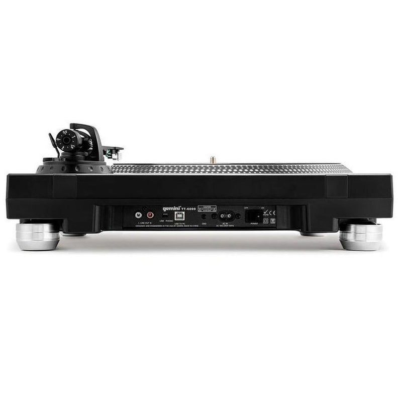 Tocadiscos GEMINI TT-4000 de Motor Directo Interface USB 33, 48, 78 RPM RCA