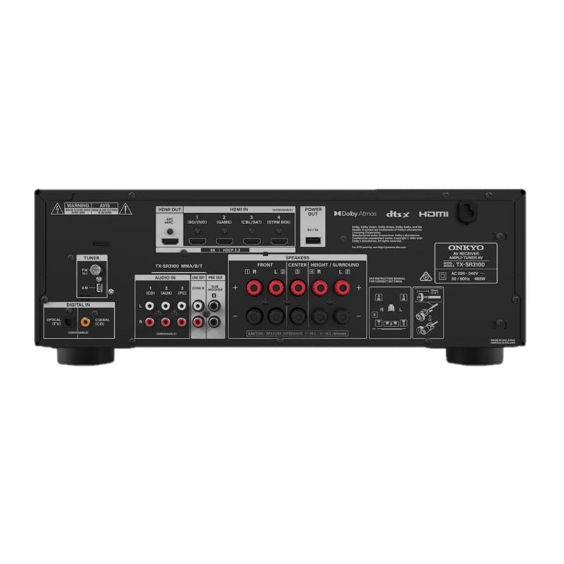 Receptor Onkyo TX-SR3100 80W de 5.2 Canales Bluetooth, Dolby Atmos, HDMI 2.1a-8K/4K