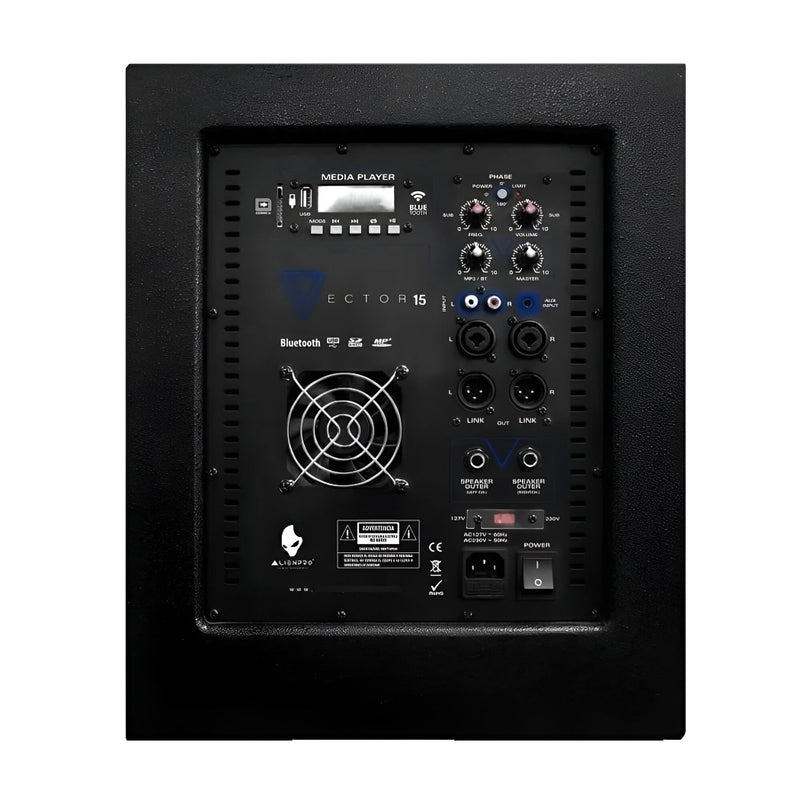Sistema de audio Lineal Alien Pro VECTOR 15, 450W RMS, Bluetooth, Conexión XLR, 15"
