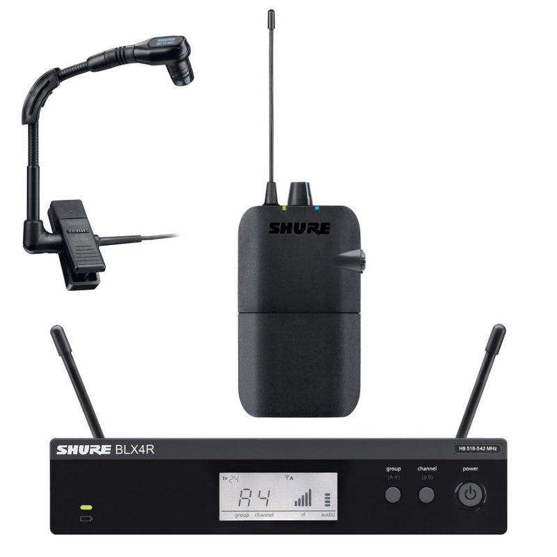 Micrófono Inalámbrico SHURE BLX14R/B98 para instrumentos de viento/Cardioide/Condensador