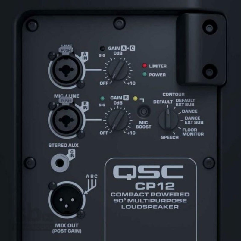 Bafle amplificado QSC CP12 2 vías 12" 1000 W 126 dB