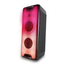 Bocina Bluetooth GEMINI GLS-880 con doble woofer de 8", luces LED, entrada de guitarra y batería recargable.