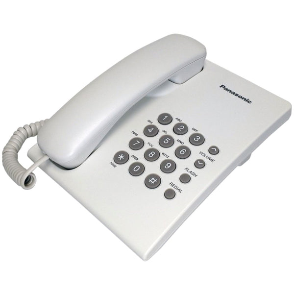 Teléfono Alámbrico Panasonic KX-TS500MEW Blanco Básico Control Volumen