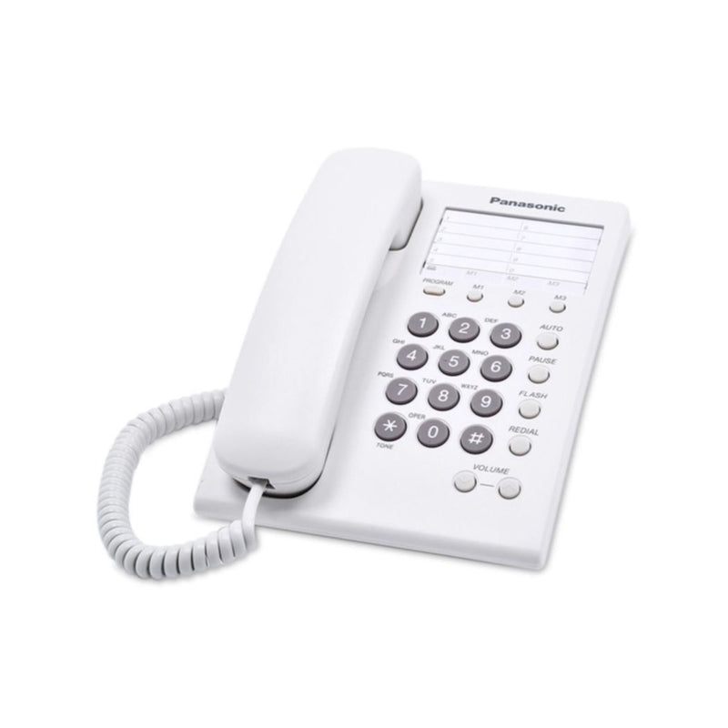 Teléfono Alámbrico Panasonic KX-TS550MEW Color Blanco Básico