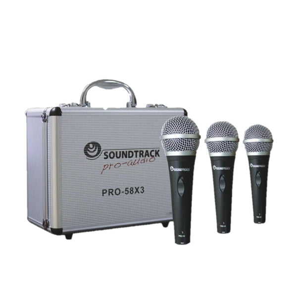 Set de Micrófonos SOUNDTRACK PRO-58X3 Negro Cardiode XRL
