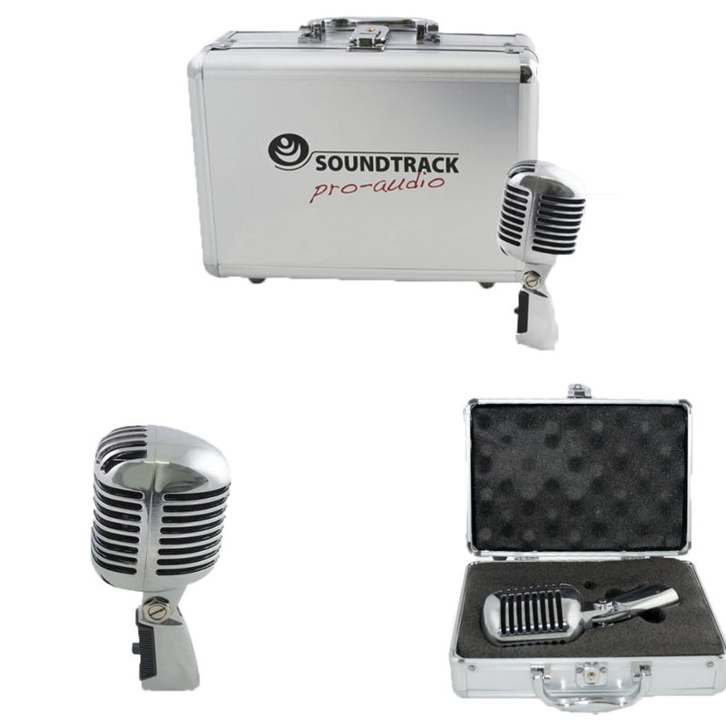 Microfono SOUNDTRACK PRO-836 Alambrico Retro Plata