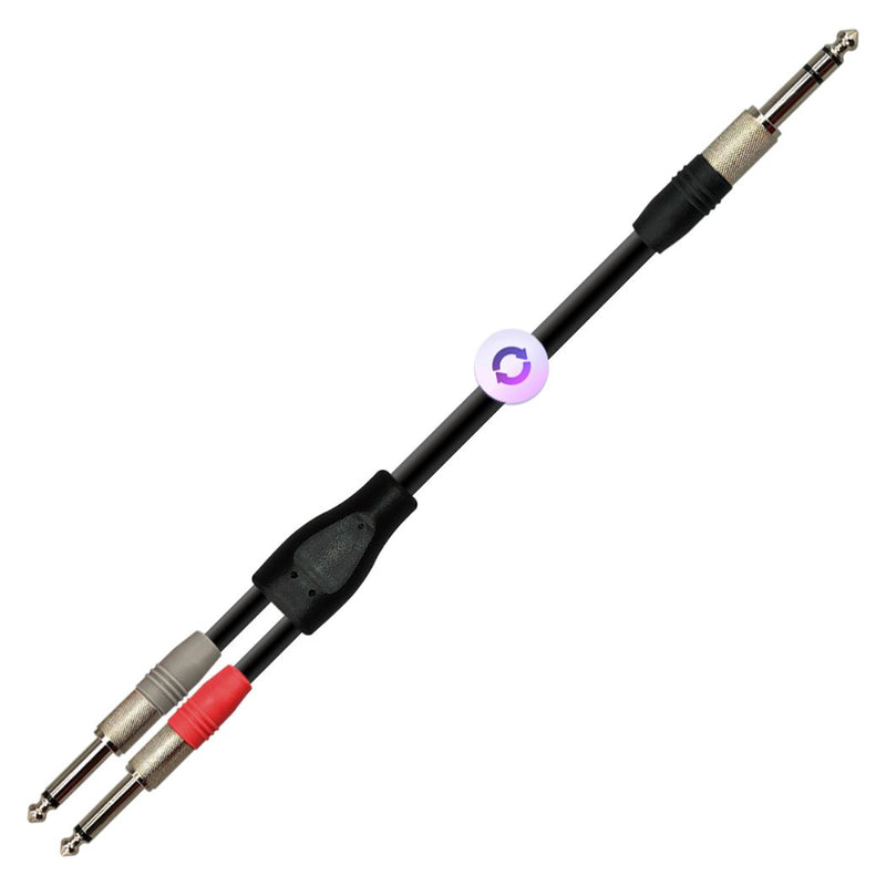Cable para audio XSS SC138 Negro/6.3x2 Mono a 1 Plug Mono