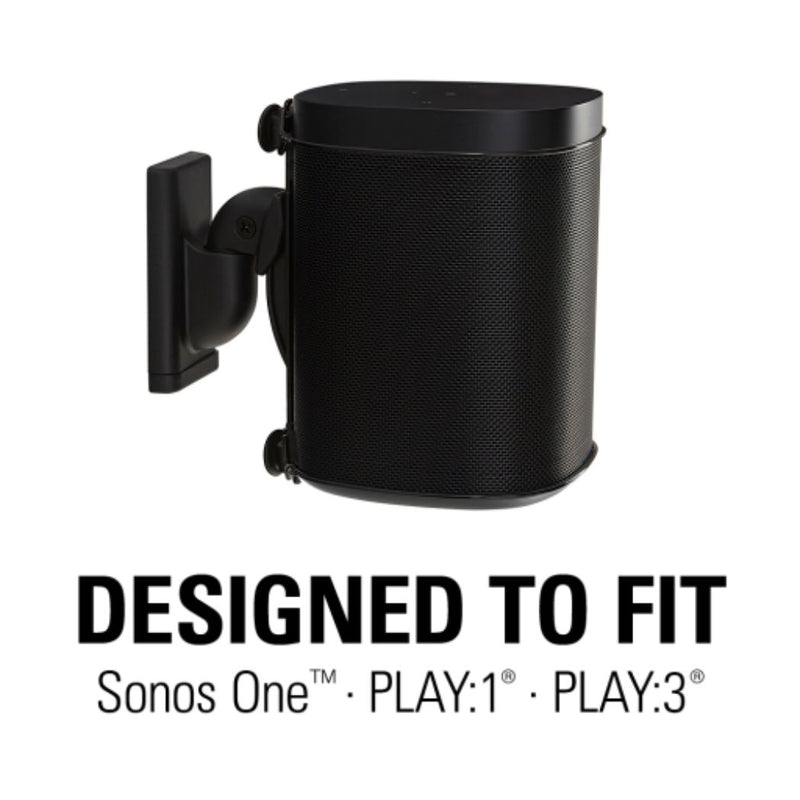 Soportes de pared giratorios SANUS WSWM22-B1 diseñados para Sonos ONE. Play: 1 / Play: 3